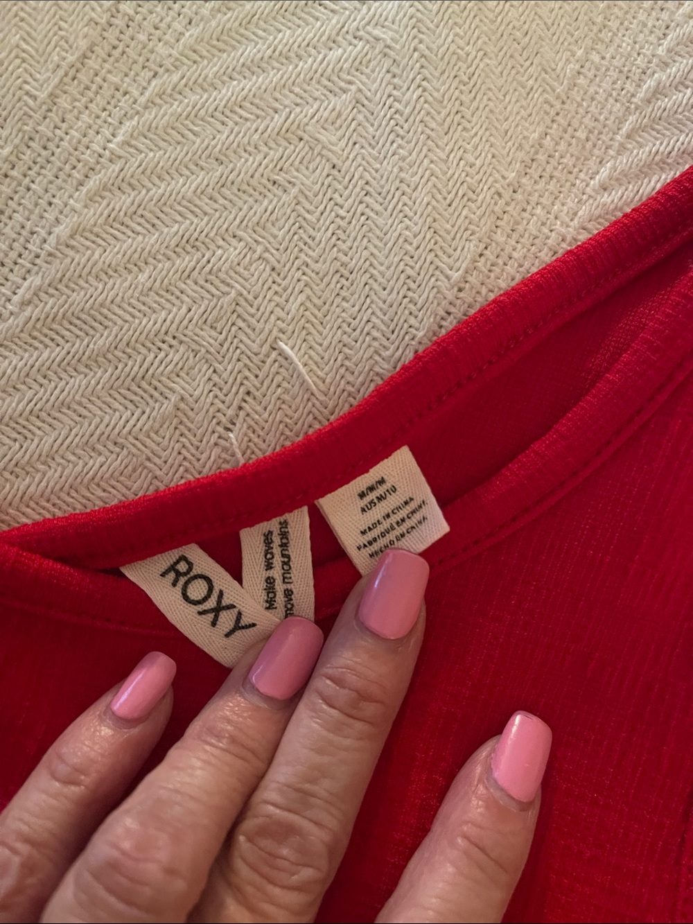 Roxy Bright Red Ribbed Tank - Picture 2 of 5